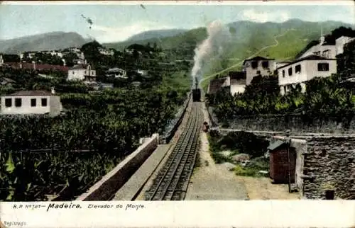 Ak Insel Madeira Portugal, Elevador do Monte, Zahnradbahn