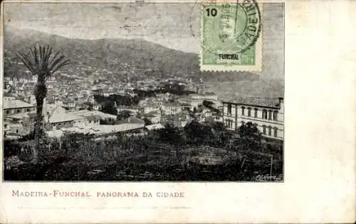 Ak Funchal Insel Madeira Portugal, Panorama der Stadt