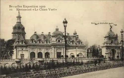 Ak Bruxelles Brüssel, Exposition 1910, Restaurant Le Chien Vert