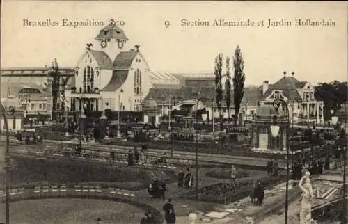 Ak Bruxelles Brüssel, Exposition 1910, Section Allemande, Jardin Hollandais