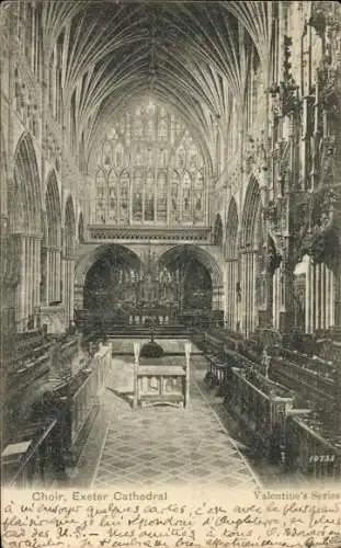 Ak Exeter Devon England, Kathedrale, Chor