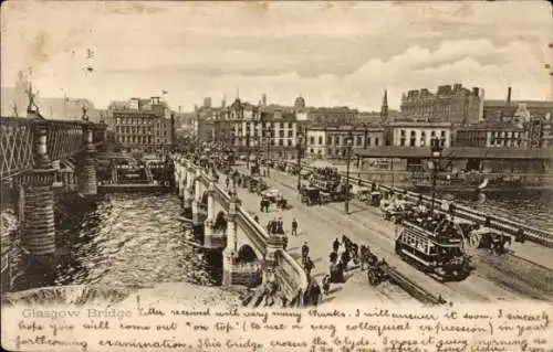 Ak Glasgow Schottland, Brücke