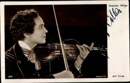 Ak Schauspieler Walter Rilla, Portrait mit Violine, Autogramm,Amag 673
