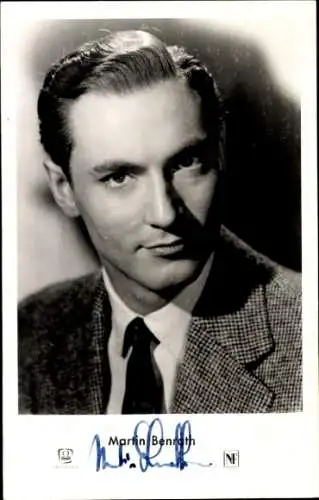 Ak Schauspieler Martin Benrath, Portrait, Autogramm, Krawatte