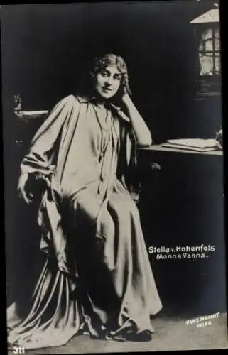 Ak Schauspielerin Stella von Hohenfels, Portrait, Monna Vanna