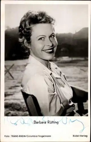 Ak Schauspielerin Barbara Rütting, Portrait, Autogramm, das zweite Leben