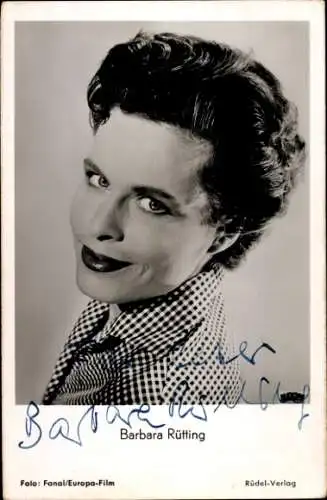 Ak Schauspielerin Barbara Rütting, Portrait, Film Christina, Autogramm