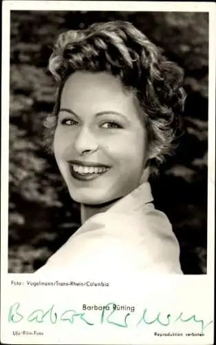 Ak Schauspielerin Barbara Rütting, Portrait, Autogramm