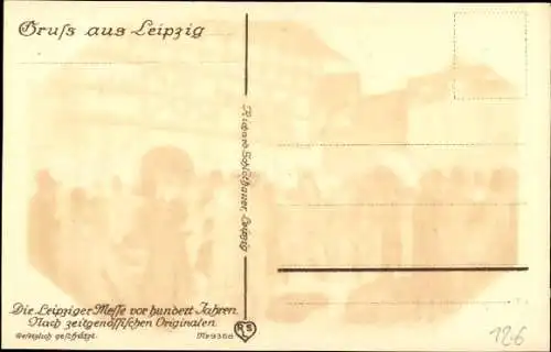 Künstler Ak Leipzig in Sachsen, Leipziger Messe vor hundert Jahren, Budenmesse, Nr. 9368