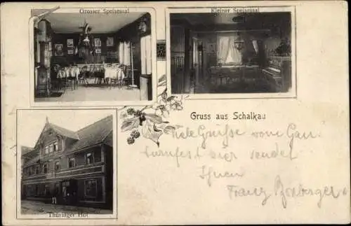 Ak Schalkau in Thüringen, Gasthaus Thüringer Hof, Innenansichten