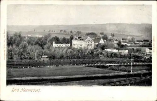 Ak Jerzmanice Zdrój Bad Hermsdorf Schlesien, Gesamtansicht