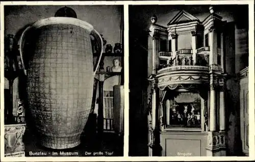 Ak Bolesławiec Bunzlau Schlesien, Museum, Großer Topf, Singuhr