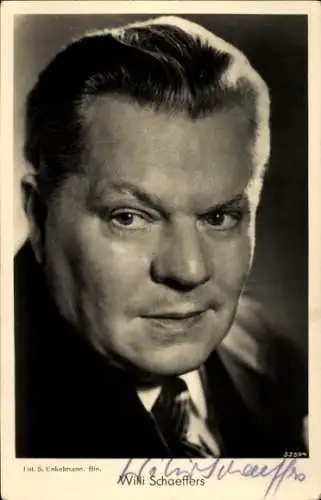 Ak Schauspieler Willi Schaeffers, Portrait, Autogramm