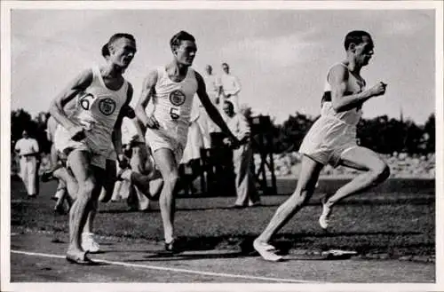 Sammelbild Olympia 1936, 800m Lauf des Länderkampfes Deutschland England 1935