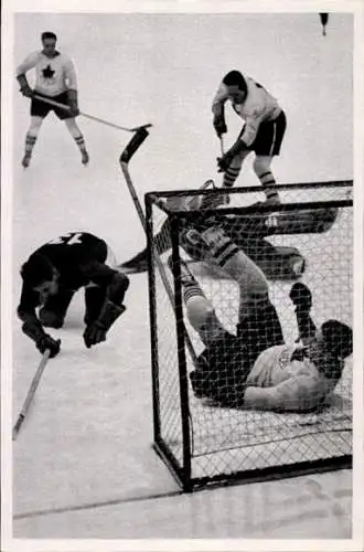 Sammelbild Olympia 1936, Eishockeyspiel Kanada gegen Lettland