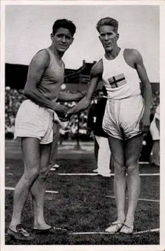 Sammelbild Olympia 1936, Läufer Luigi Beccall und Nilsson