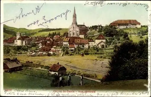 Ak Châtel Saint Denis Kanton Freiburg, Gesamtansicht, Kirche