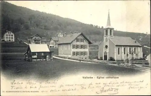 Ak Vallorbe Kt. Waadt Schweiz, Katholische Kirche