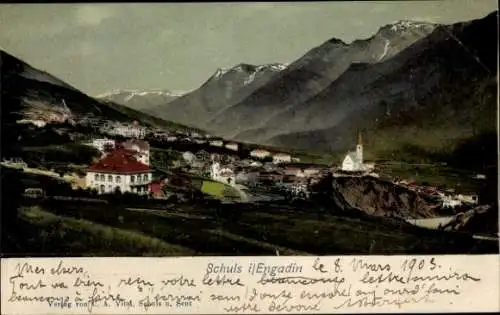 Ak Scuol Schuls Kt. Graubünden Schweiz, Gesamtansicht