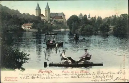 Ak Rochlitz an der Mulde Sachsen, Ruderpartie