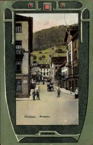 Passepartout Ak Bad Wildbad im Schwarzwald, Bergbahn