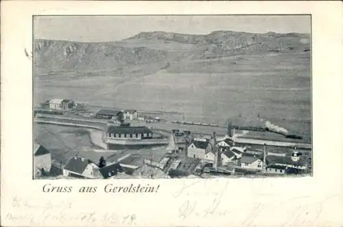 Ak Gerolstein in der Eifel, Totalansicht mit Bahnhof