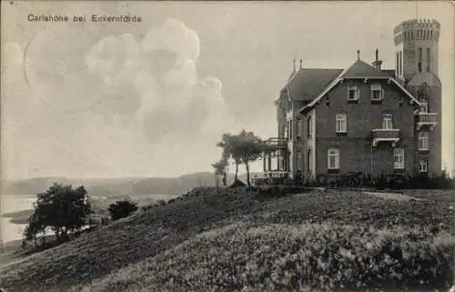 Ak Carlshöhe Ostseebad Eckernförde, Gebäude mit Turm