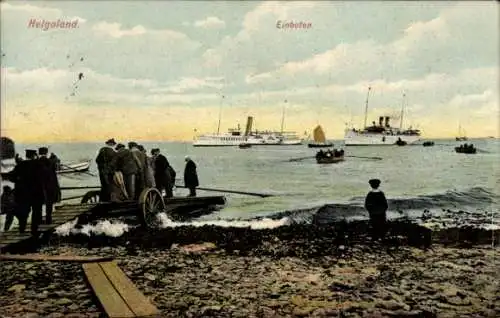 Ak Helgoland in Schleswig Holstein, Einbooten, Meerblick