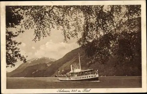 Ak Maurach Eben am Achensee Tirol, Achensee, Fahrgastschiff