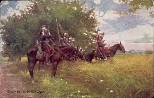 Künstler Ak En Guerre, Les Dragons, Dragoner