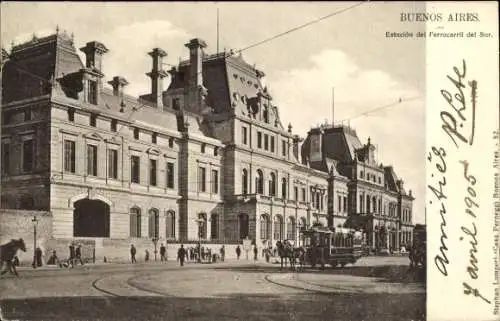 Ak Buenos Aires Argentinien, Estacion del Ferrocarril del Sur