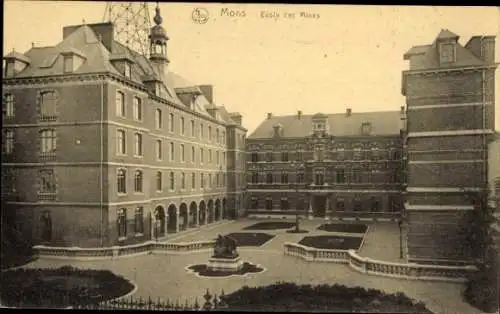 Ak Mons Wallonia Hennegau, Bergbauschule