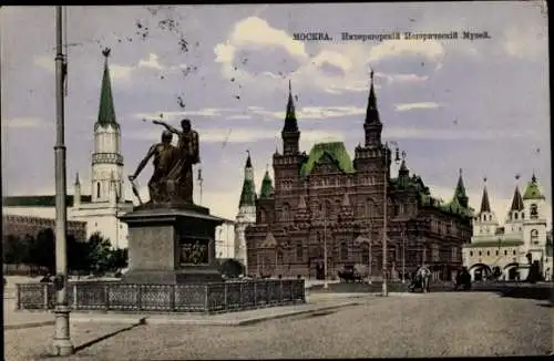 Ak Moskau Russland, Historisches Museum, Denkmal