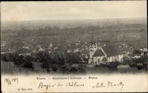 Ak Châtenois Kestenholz Elsass Bas Rhin, Panorama