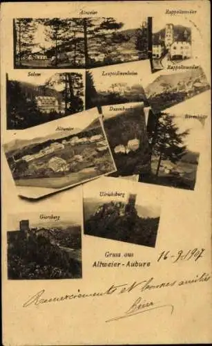 Ak Aubure Altweier Elsass Haut Rhin, Salem, Ulrichburg, Giersberg, Leopoldinenheim, Bärenhütte
