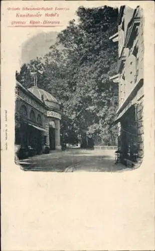 Ak Luzern Stadt Schweiz, Kunstmaler Hodels großes Alpen-Diorama