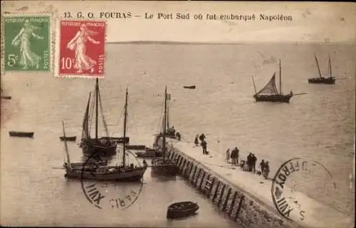 Ak Fouras Charente Maritime, Le Port Sud ou fut embarque Napoleon