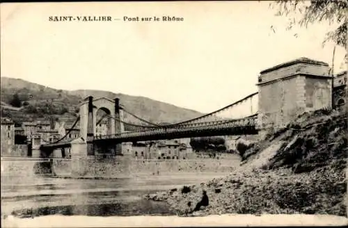 Ak Saint Vallier Drome, Pont sur le Rhone