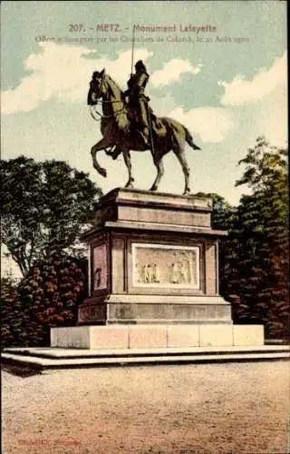 Ak Metz Moselle, Monument Lafayette