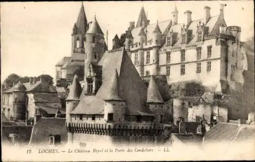 Ak Loches Indre-et-Loire, Le Chateau Royal, La Porte des Cordeliers