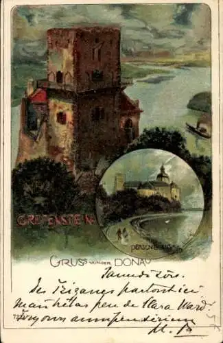 Litho Persenbeug Gottsdorf an der Donau Niederösterreich, Schloss Persenbeug, Grefenstein
