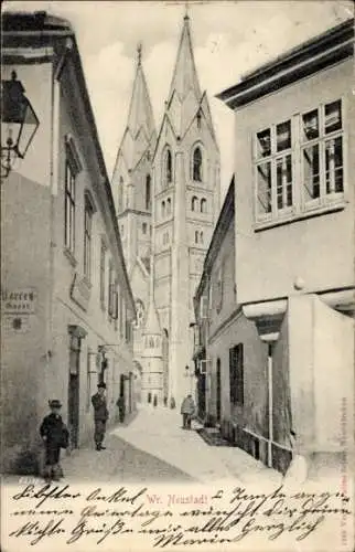 Ak Wiener Neustadt in Niederösterreich, Herrengasse, Kirche