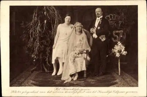 Ak Königin Wilhelmina und Prinz Heinrich zu Mecklenburg, 25. Hochzeitstag, Prinzessin Juliana