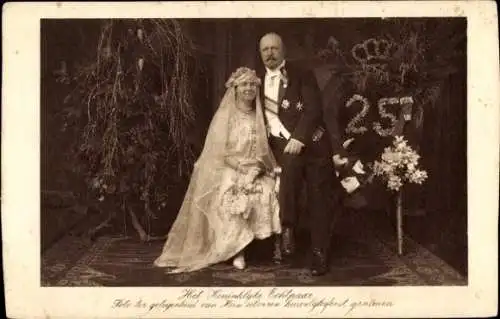 Ak Königin Wilhelmina und Prinz Hendrik, Heinrich zu Mecklenburg, 25. Hochzeitstag