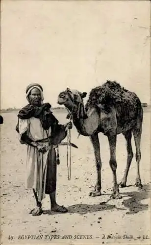 Ak Ägypten, Beduinenscheich mit Kamel