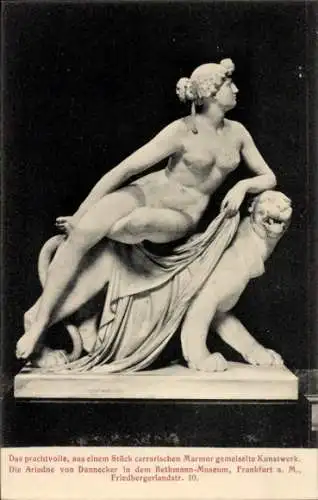 Ak Frankfurt am Main, Marmorstatue, Ariadne von Dannecker, Bethmann-Museum