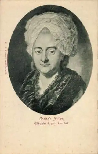 Künstler Ak Kaspar, Johann, Goethe's Mutter, Elisabeth geb. Textor, Portrait