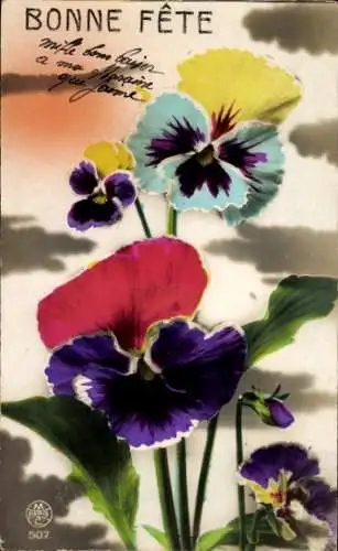 Ak Glückwunsch Geburtstag, Stiefmütterchen