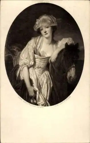 Künstler Ak Portrait von einem Milchmädchen mit Pferd