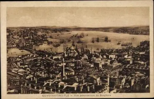 Ak Konstantinopel Istanbul Türkei, Panorama, Bosporus